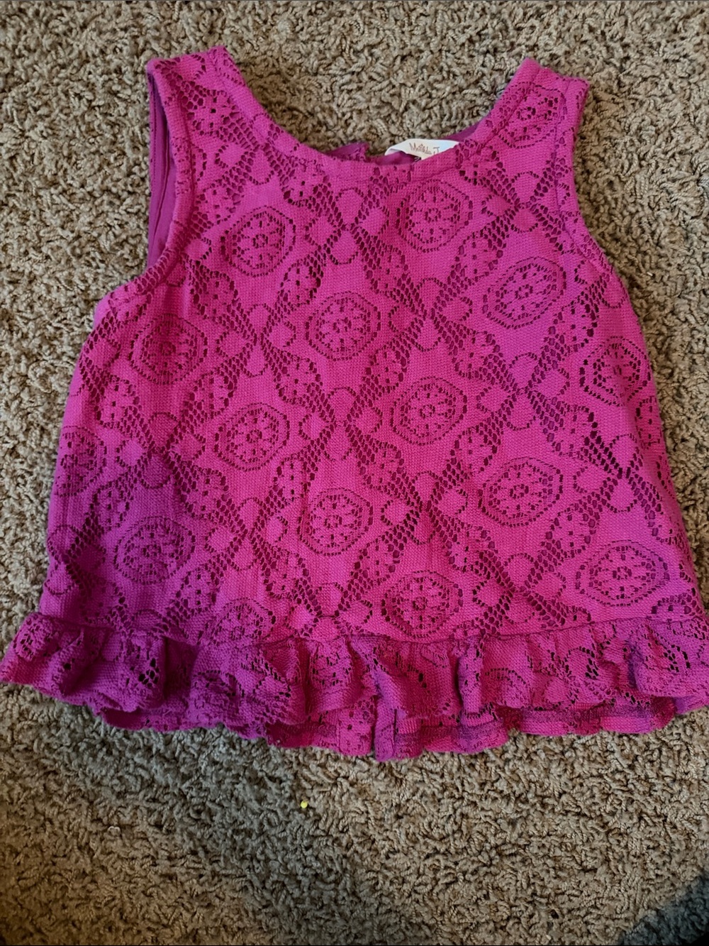 Matilda Jane Bright Fuchsia Lace Ruffle Tank
